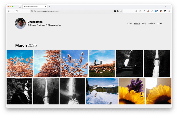 personal website screenshot